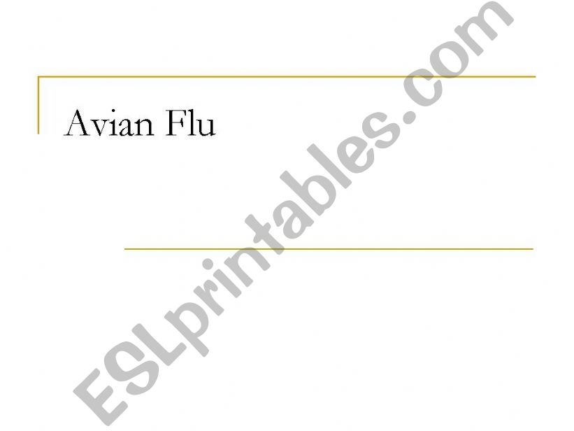 Avian Flu powerpoint