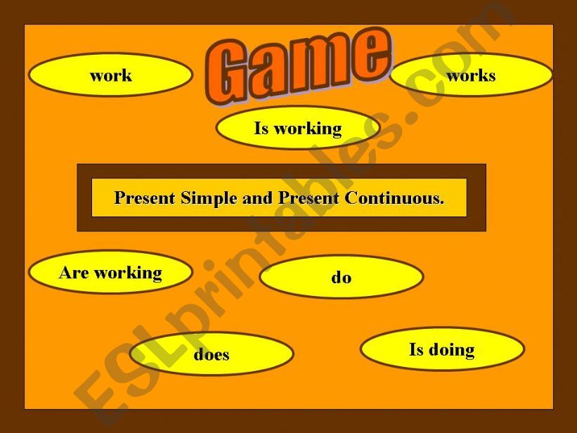 Game. Present Simple and Present Continuous