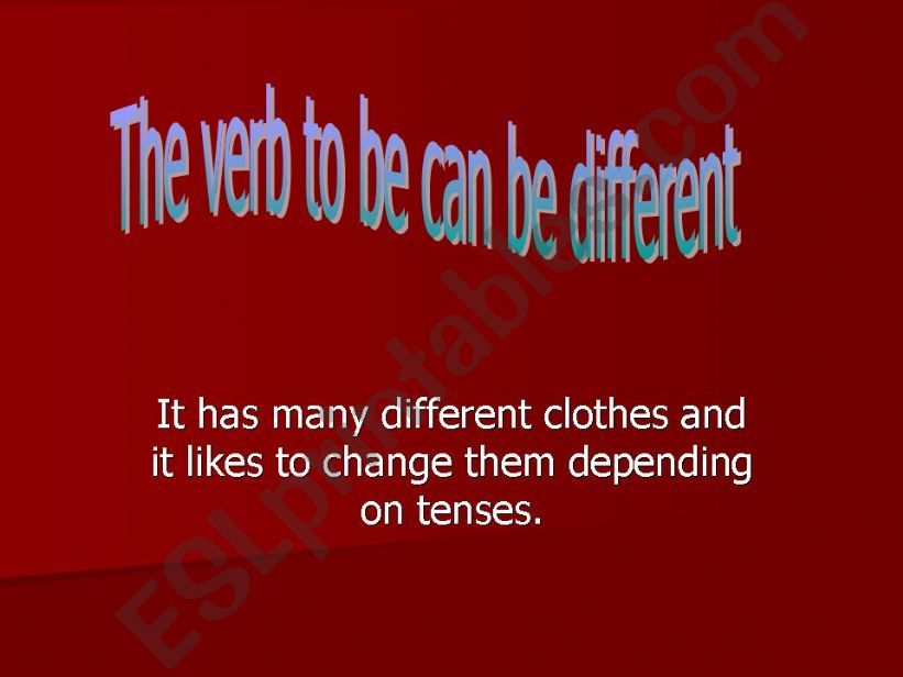The verb to be and its 