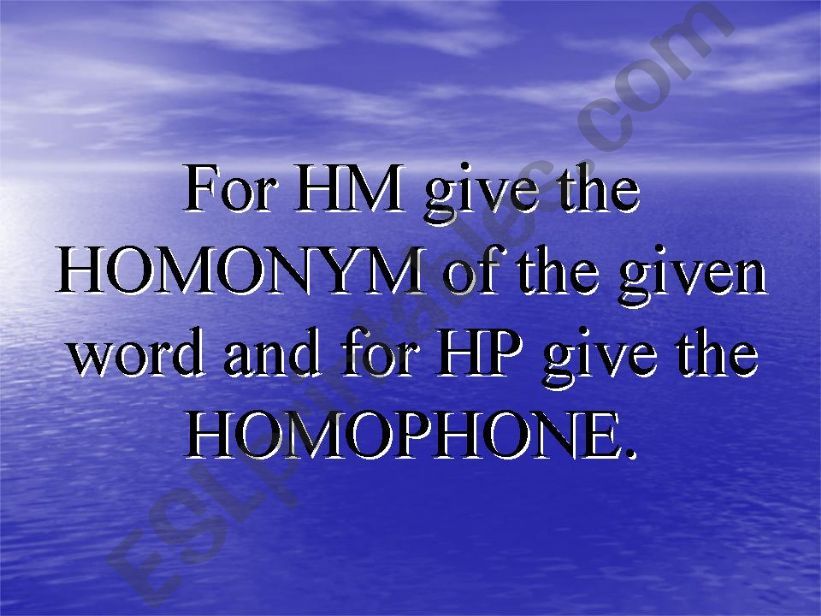 Homonym and Homophones powerpoint