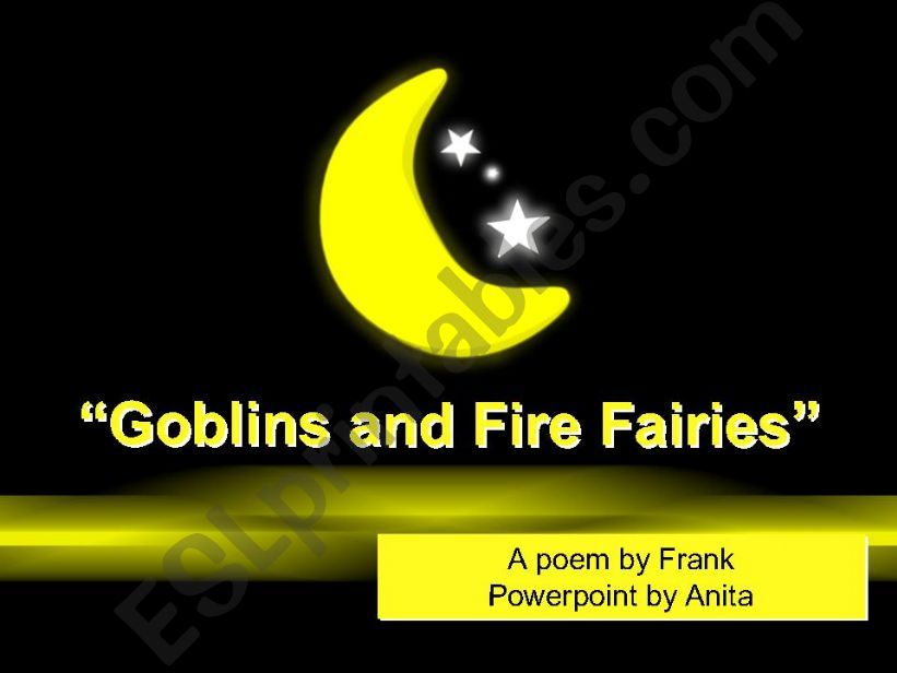 Goblins and Firefairies - HALLOWEEN poem and ppt quiz