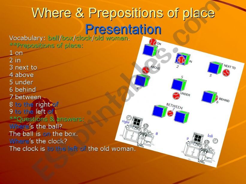 Full Lesson about prepositions of place