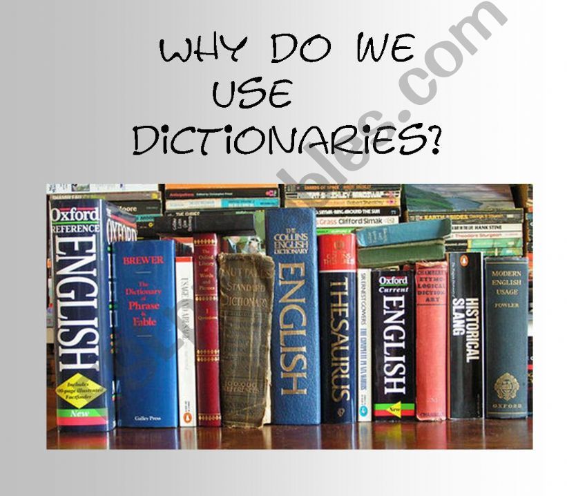 USING DICTIONARIES powerpoint