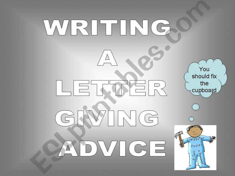 A LETTER GIVING ADVICE powerpoint