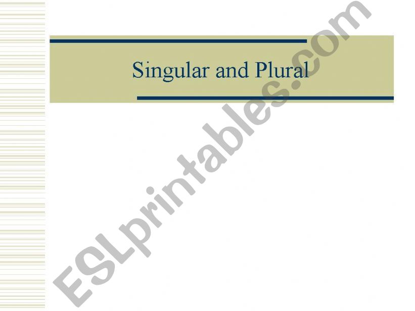 Singular and plural speling rules