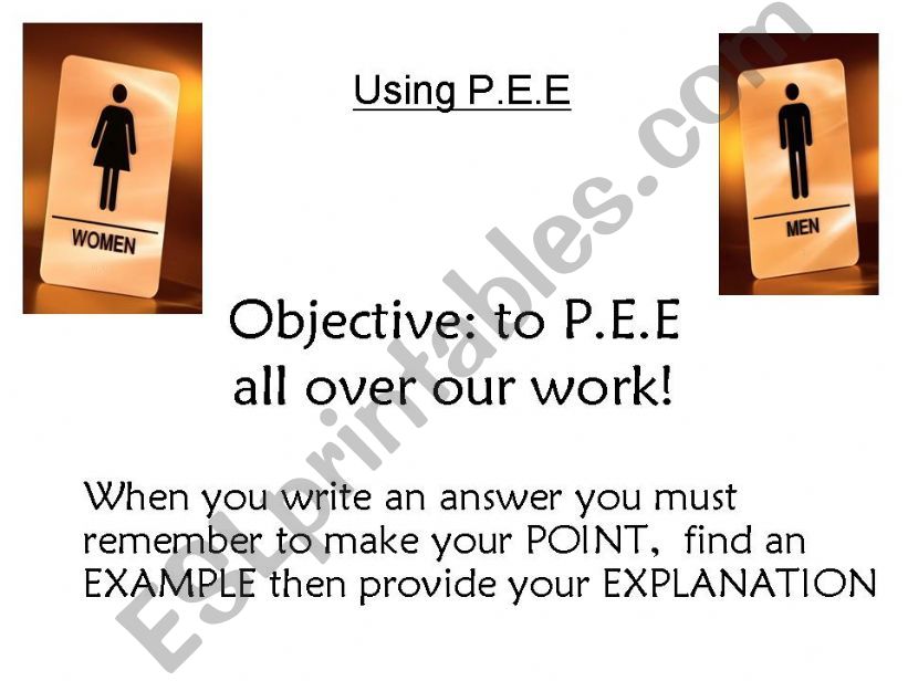 use of P.E.E powerpoint