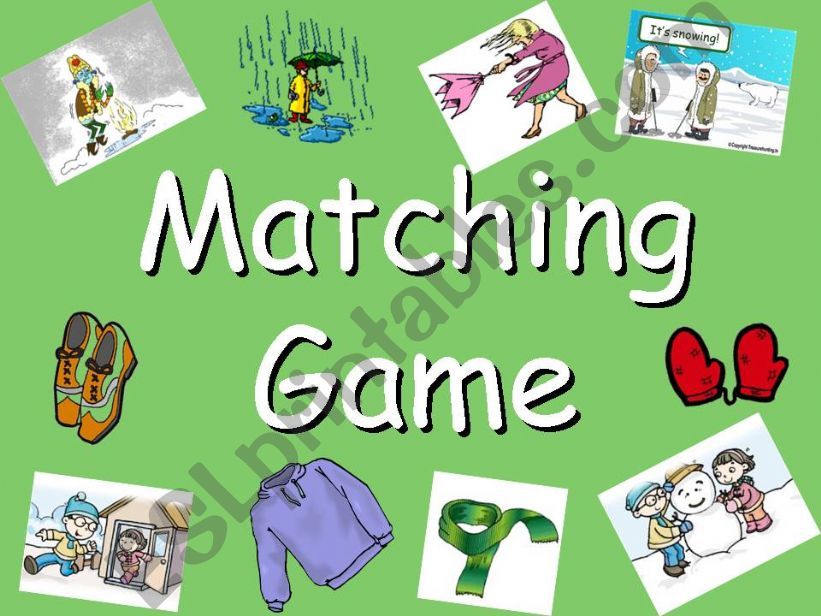 Matching game (winter clothing and weather)