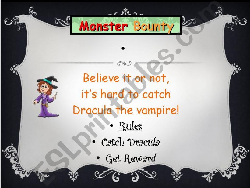 Halloween Monster Bounty Game powerpoint
