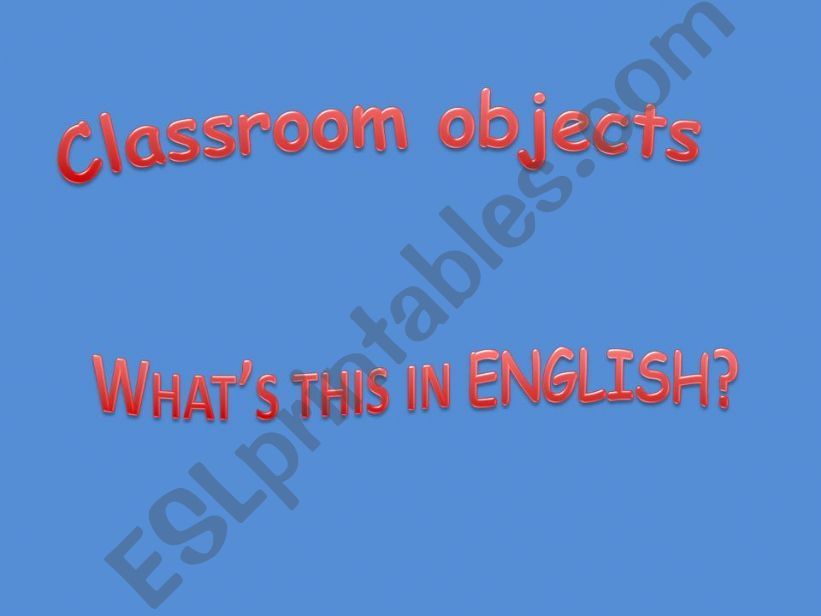 classroom objects powerpoint