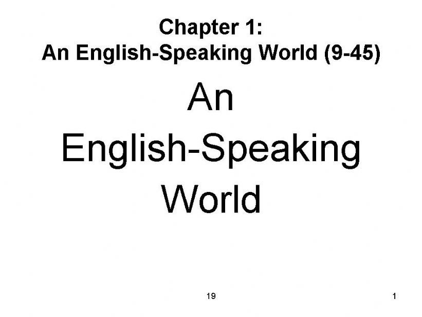An English-Speaking World powerpoint