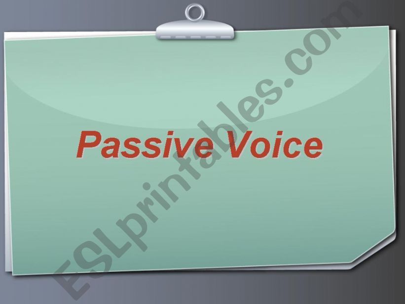 Passive Voice powerpoint