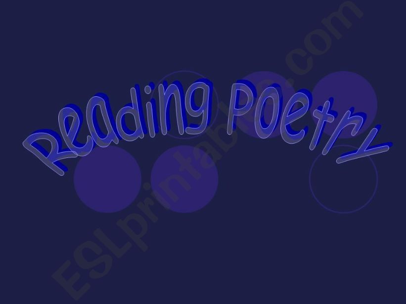 Methods of Reading Poetry powerpoint