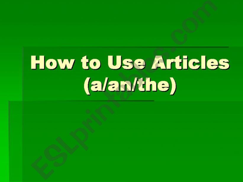 articles a-an-the powerpoint