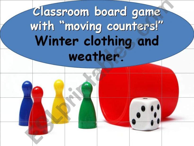 Winter clothing and weather - Board game with moving counters