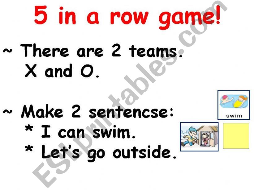 5 in a row PPT game powerpoint