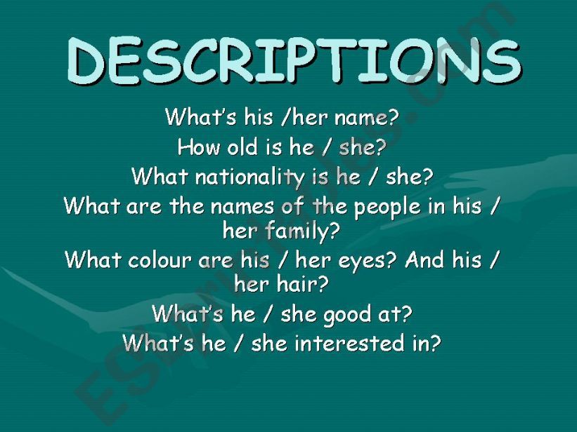 How to write descriptions (part 1)