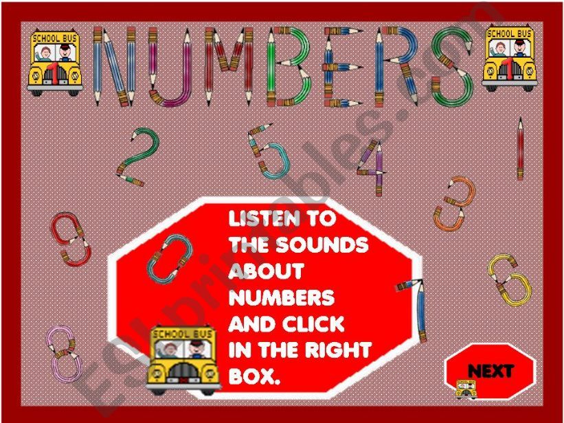 NUMBERS (GAME ONE) WITH SOUND powerpoint