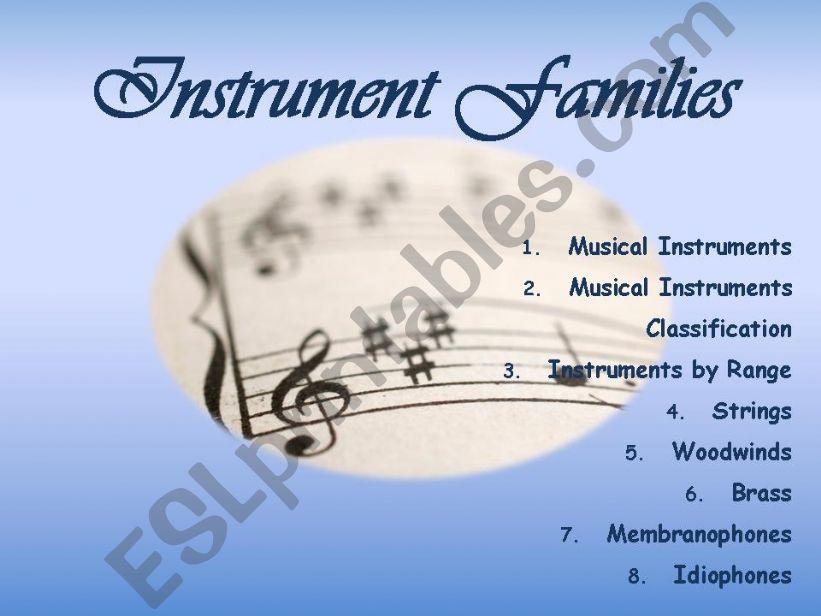Instrument Families powerpoint