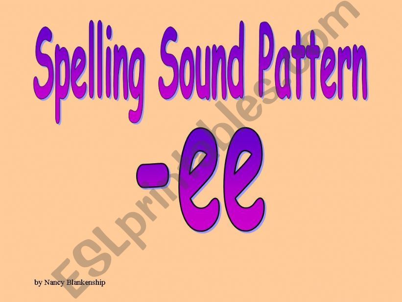 spelling sound pattern ee powerpoint