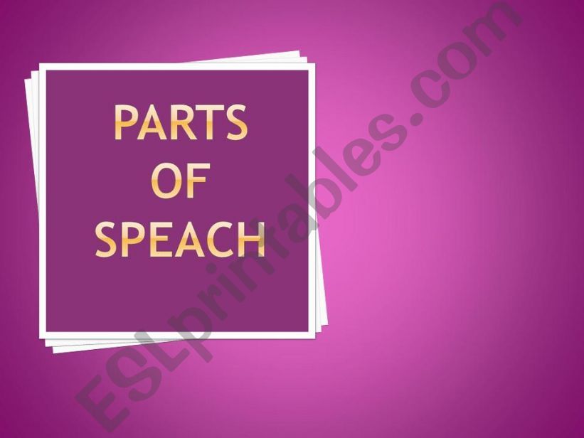 Parts of Speech (part 1) powerpoint