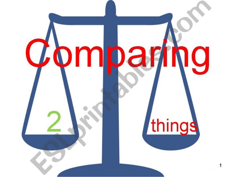 Comparing 2 things: Comparatives Part One