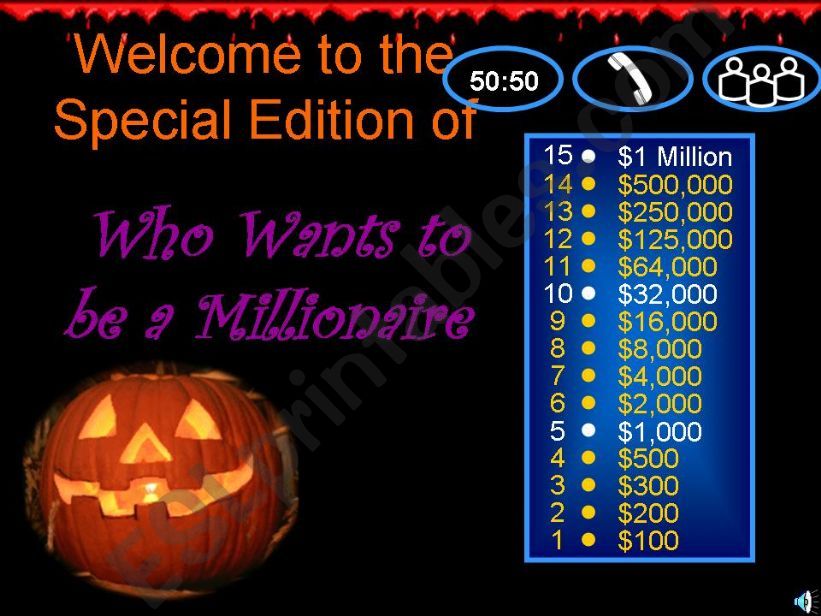 who wants to be a millionaire halloween edition