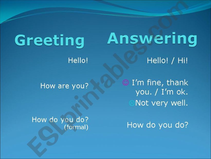 Greetings & Goodbyes powerpoint