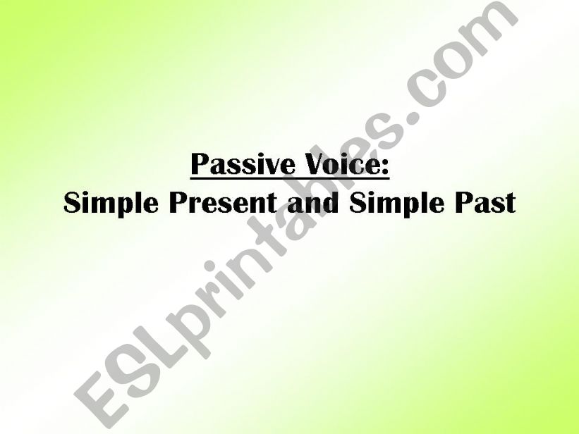 Passive Voice -  A review powerpoint
