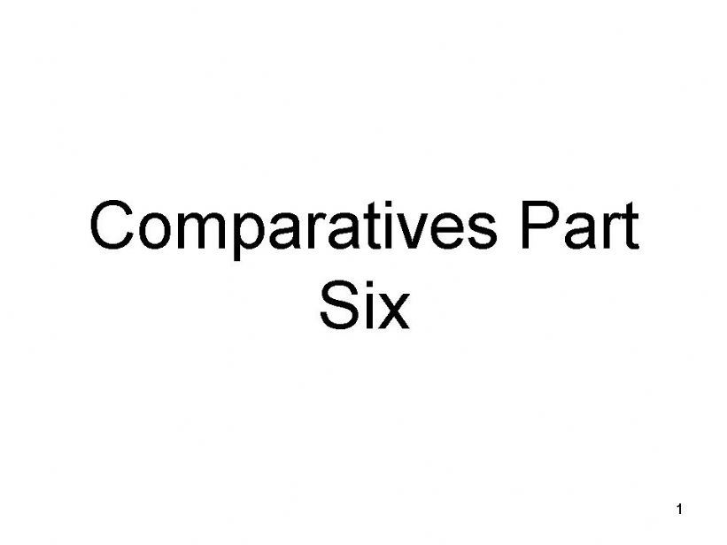 Comparatives Part Six - multi-syllable comparatives like 