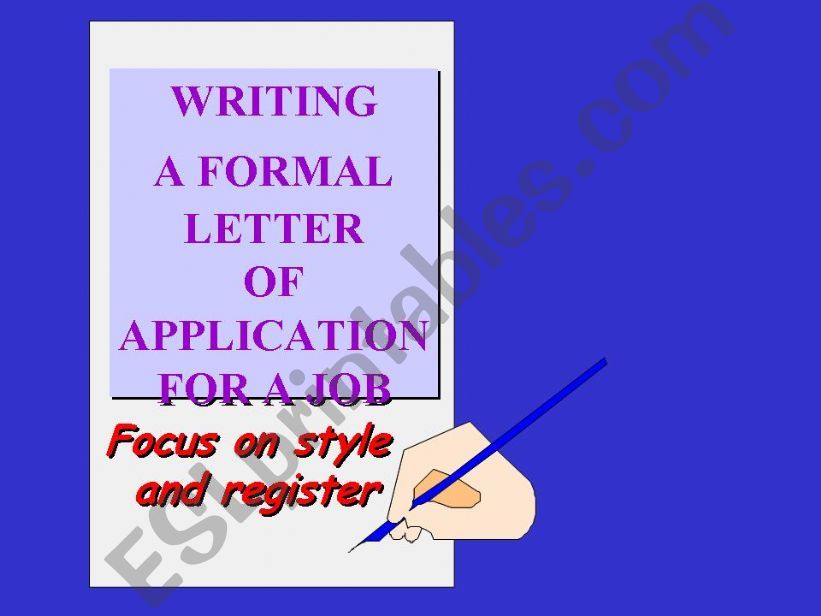 A formal letter of application