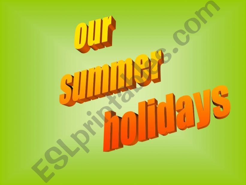 ESL English PowerPoints summer holidays