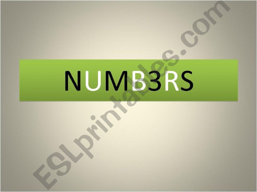 Numbers powerpoint