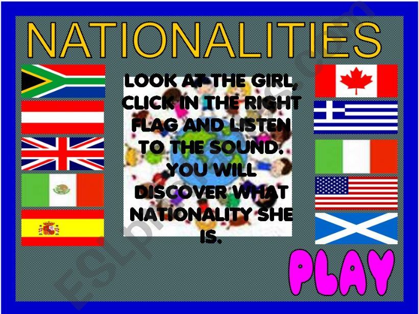 NATIONALITIES (WITH SOUNDS) powerpoint