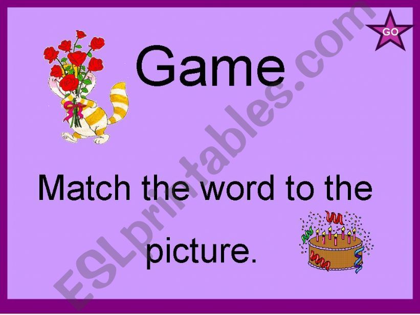 Match the word to the picture powerpoint