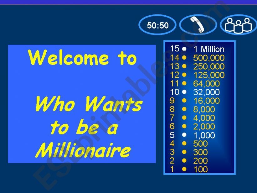 Who wants to be a millionaire powerpoint