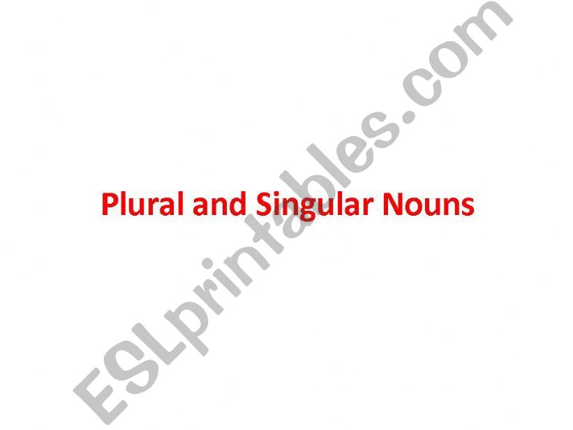 Plural And Singular Nouns powerpoint