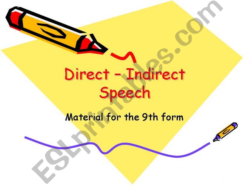 Direct - indirect speech powerpoint