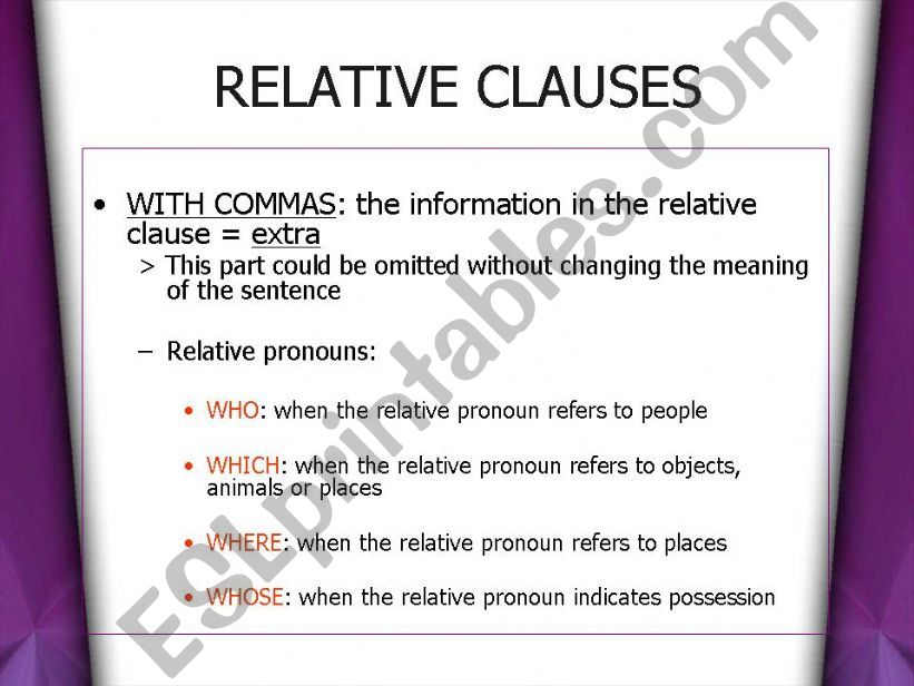 relative clauses powerpoint