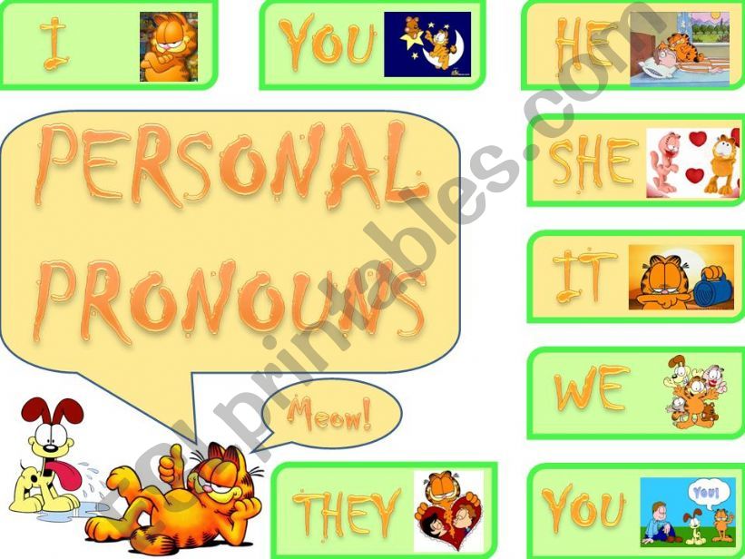 Personal pronouns poster powerpoint