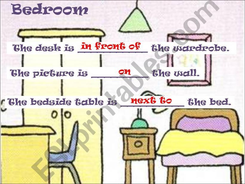 PLACE PREPOSITIONS - rooms in the house