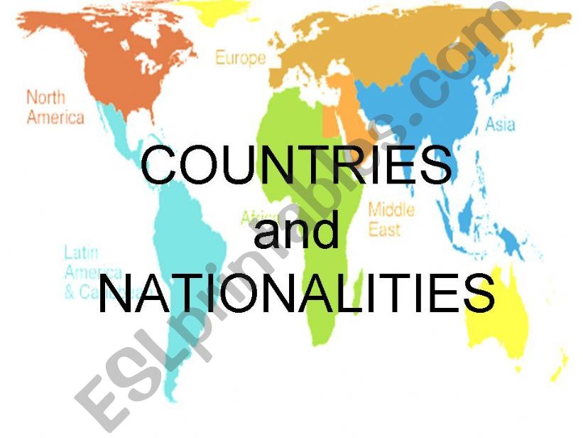 countries and nationalities powerpoint