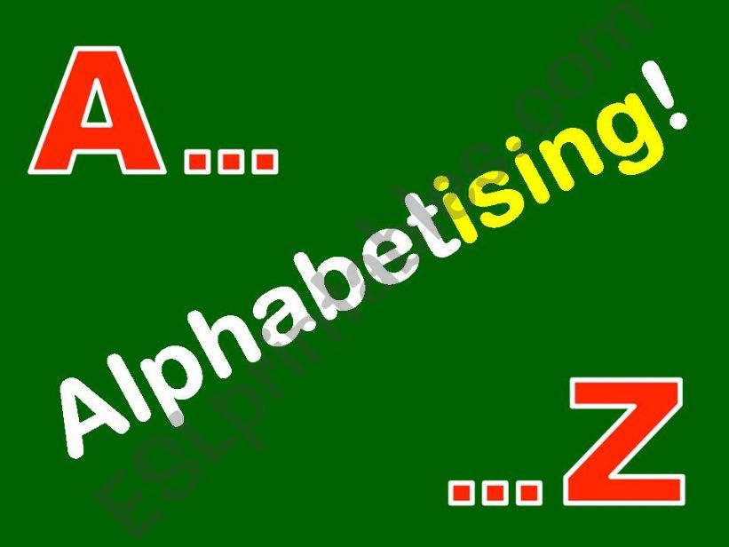 Alphabetising powerpoint