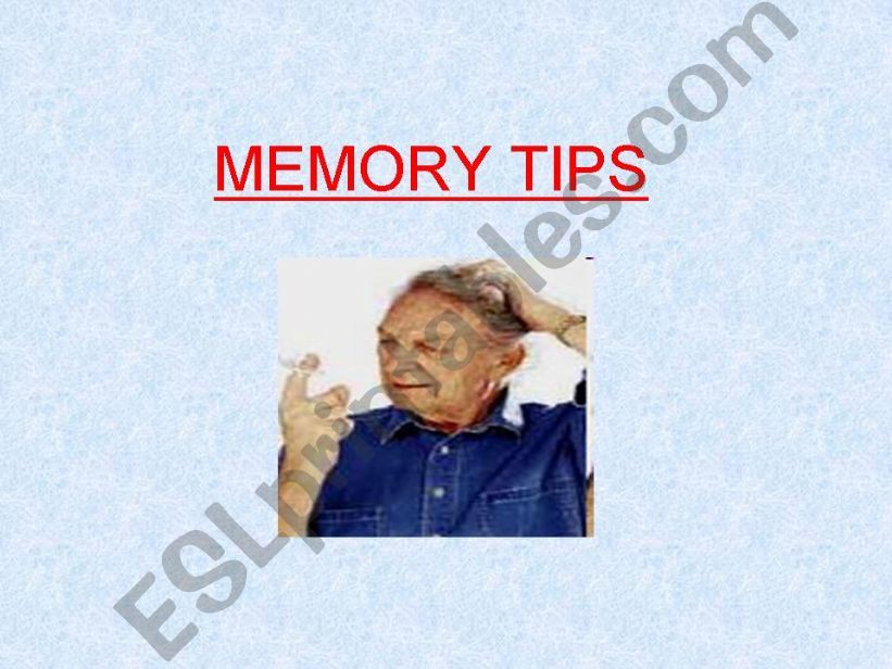 Memory tips powerpoint
