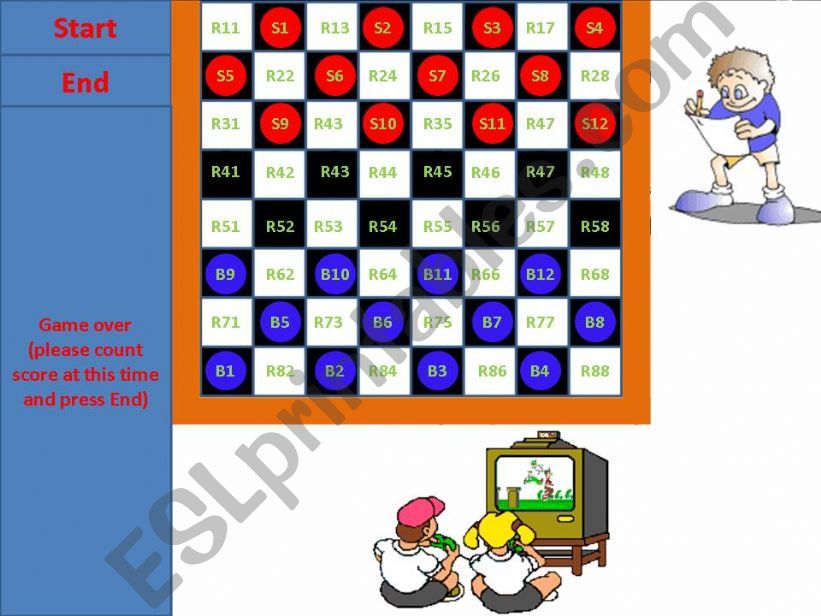 Checkers Action Verbs Game powerpoint