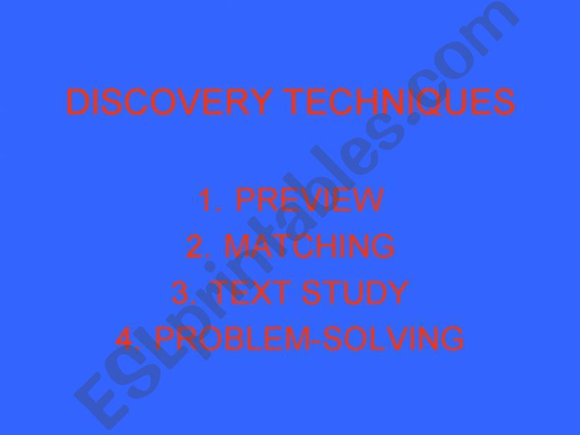 Discovery Techniques powerpoint