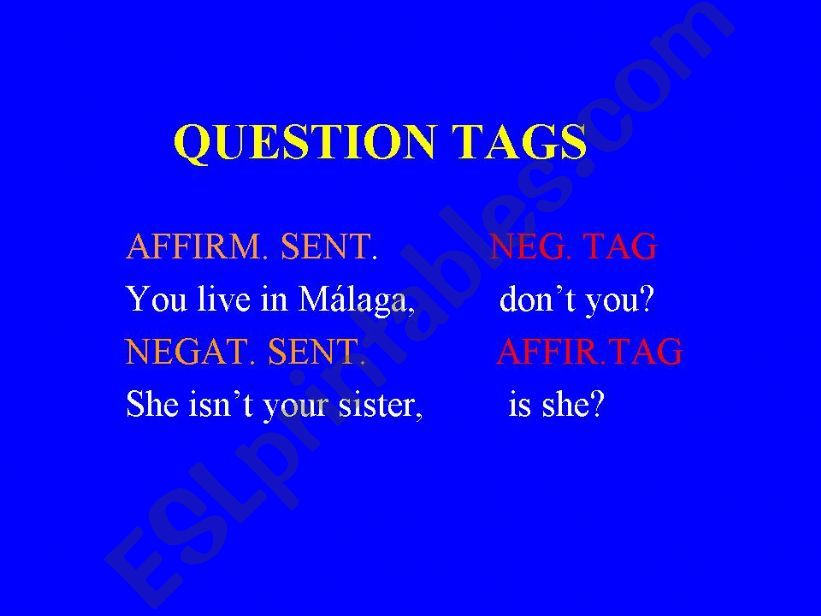 Question tags powerpoint