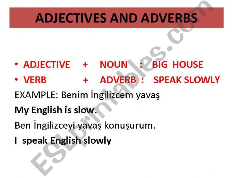 ADJECTIVES AND ADVERBS powerpoint