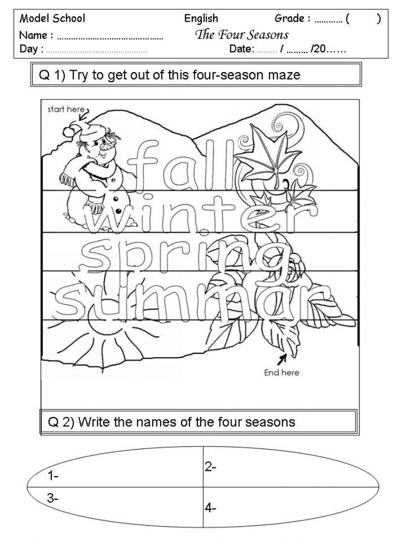 MAZE THE 4 SEASONS powerpoint