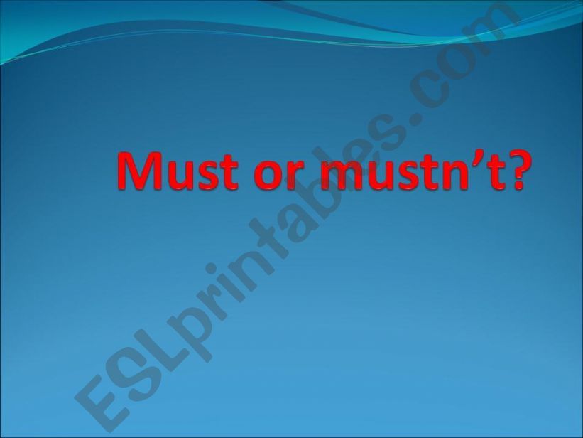 must mustn´t powerpoint