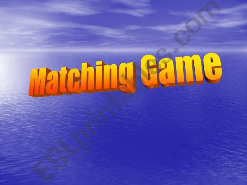 ESL English PowerPoints Furniture Matching Game